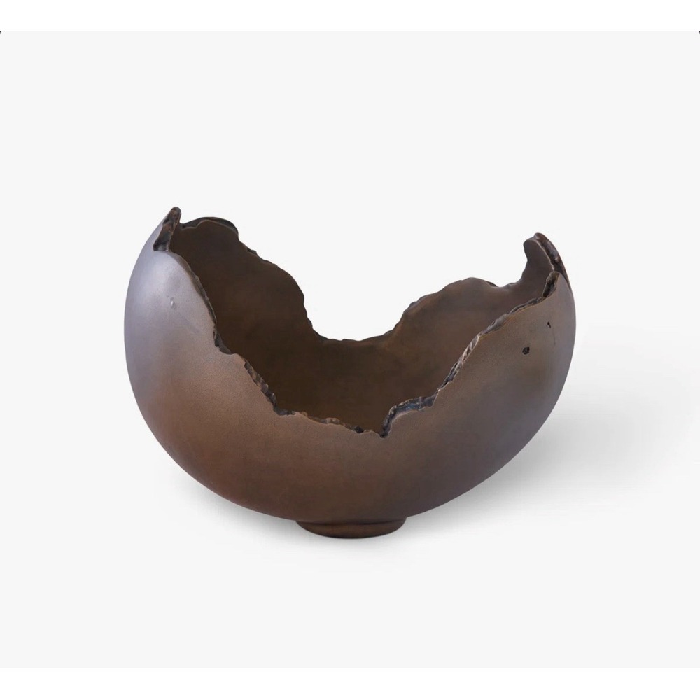 Burled Bowl, Resin, Leaf Finish By Philips Collection